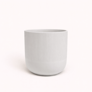 Matera de Cerámica Blanca Estriada – Etérea y delicada