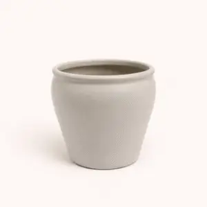 Matera de Cerámica Aura Blanca – Cerámica Lisa de Estilo Atemporal